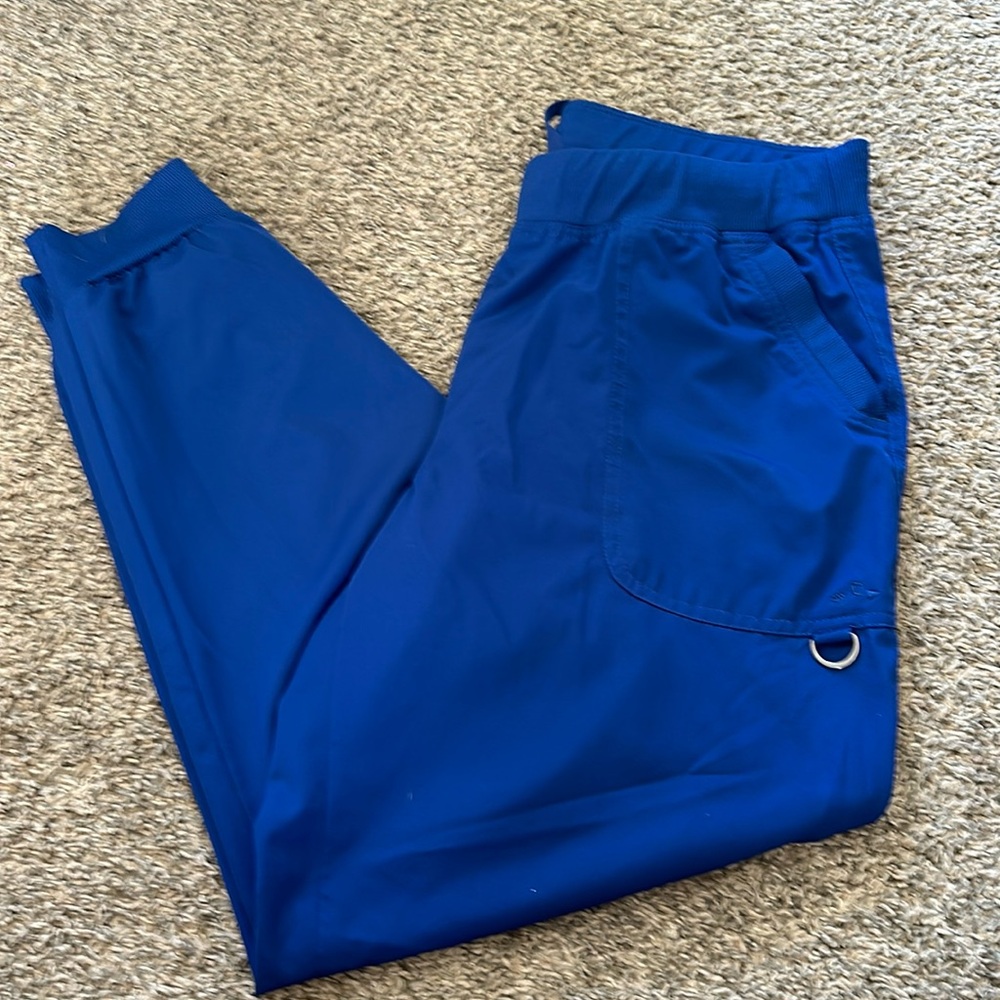Blue scrub joggers
